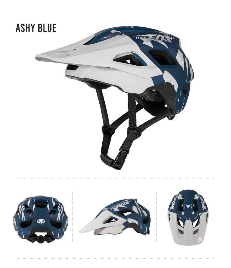 BATFOX Bike Helmet Men's Bicycle Helmet MTB Casco Bicicleta Mountain Bike Casco Ciclismo Hombre Matte Black Cycling Helmets