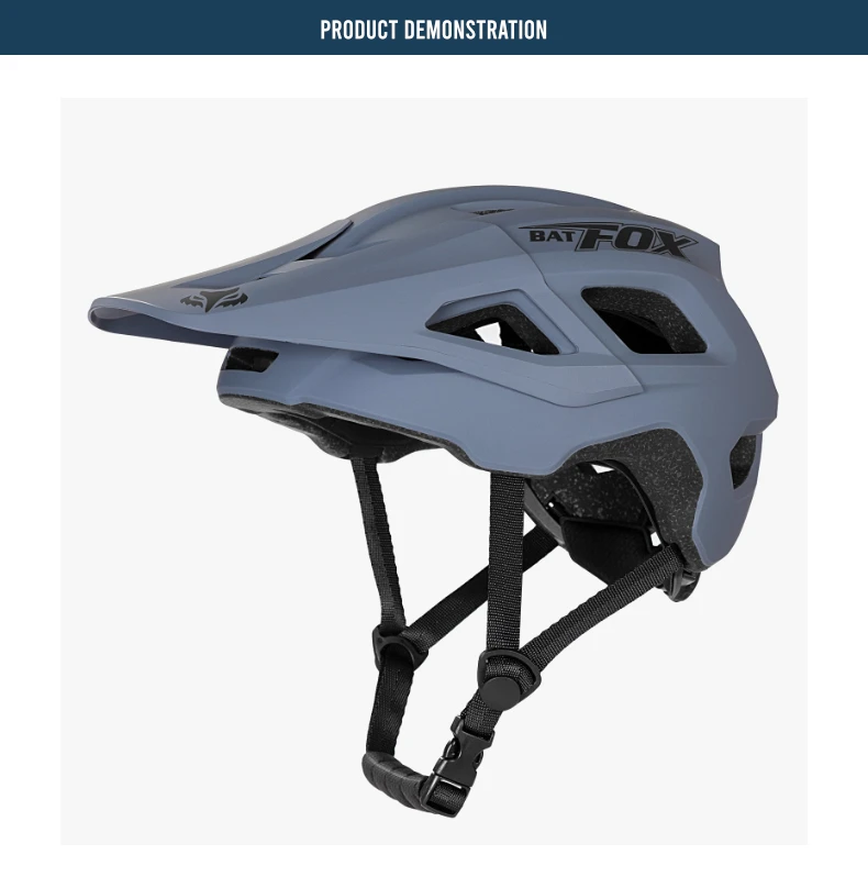 BATFOX Bike Helmet Men's Bicycle Helmet MTB Casco Bicicleta Mountain Bike Casco Ciclismo Hombre Matte Black Cycling Helmets