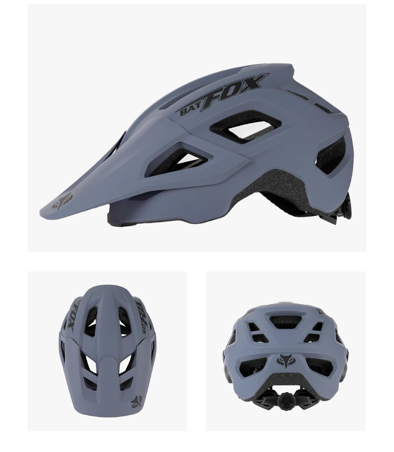 BATFOX Bike Helmet Men's Bicycle Helmet MTB Casco Bicicleta Mountain Bike Casco Ciclismo Hombre Matte Black Cycling Helmets