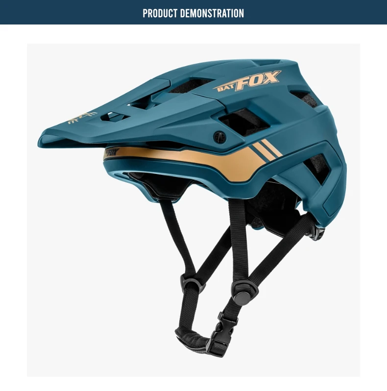 BATFOX Bike Helmet Men's Bicycle Helmet MTB Casco Bicicleta Mountain Bike Casco Ciclismo Hombre Matte Black Cycling Helmets