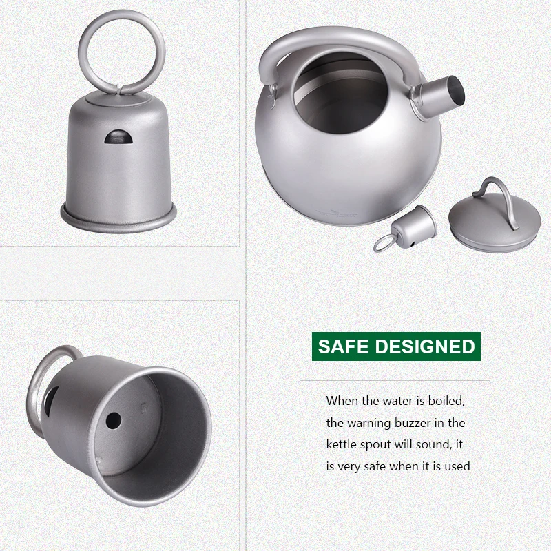 Boundless Voyage Titanium Kettle Tea Teapot 2L Bacteriostatic Cookware Ultralight Outdoor Picnic Camping Tableware Coffee Pot