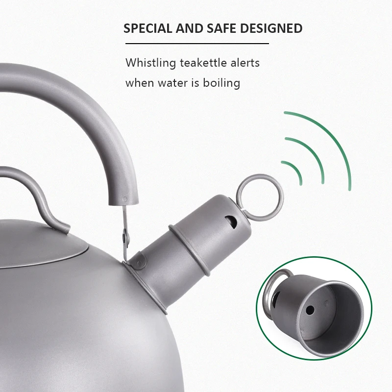Boundless Voyage Titanium Kettle Tea Teapot 2L Bacteriostatic Cookware Ultralight Outdoor Picnic Camping Tableware Coffee Pot