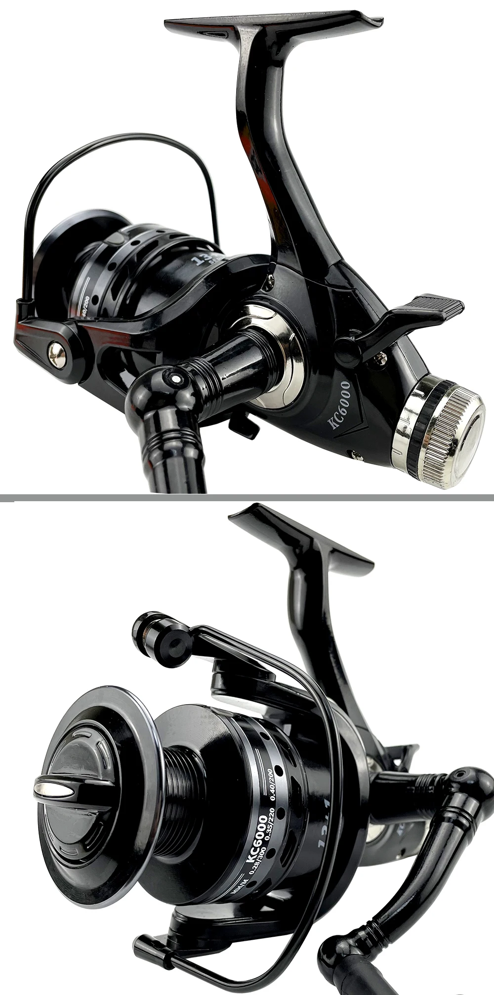 3000- 6000 Metal Spool Spinning Fishing Reel Saltewater Carp Fishing Reel Front and Rear Brake Speed Ratio 5.2:1