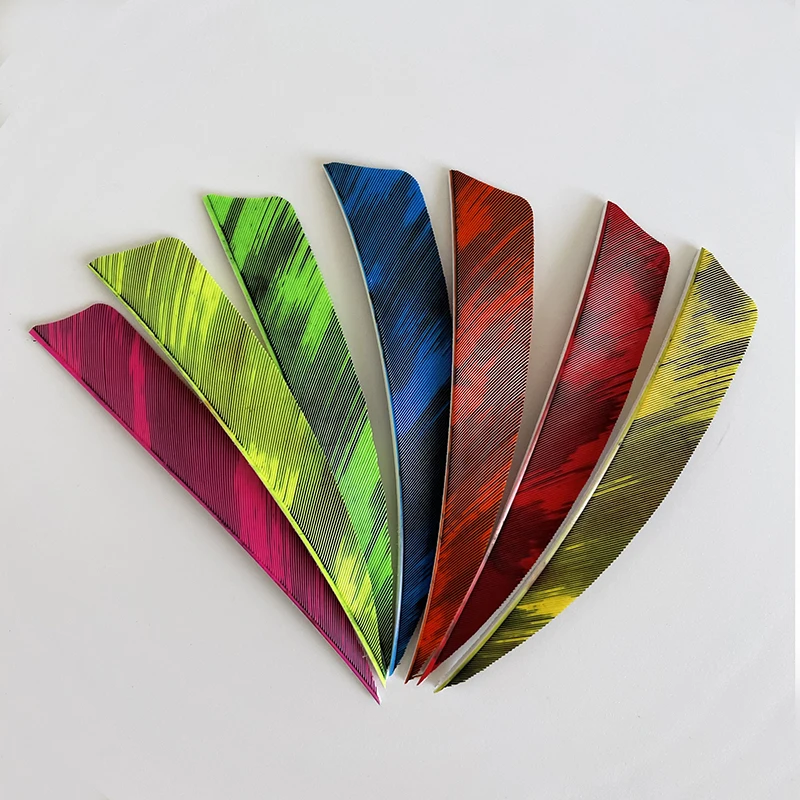 50pcs 3/4/5inch Archery Arrow Feather Fletching Ink Painting High Quality Real Archery Fletches Bow And Arrow Accessories