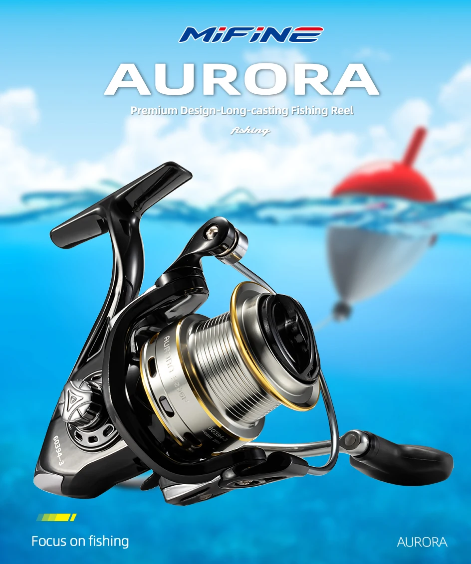 MIFINE-AURORA Powerful Fishing Reel, Spinning Reel 5.2:1/4.7:1, Spare Spool, Saltwater, Freshwater, Carp Fishing, 7 + 1BB