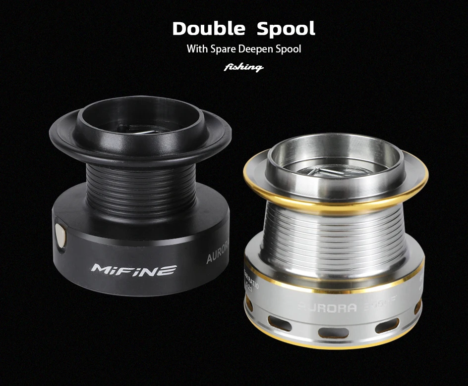 MIFINE-AURORA Powerful Fishing Reel, Spinning Reel 5.2:1/4.7:1, Spare Spool, Saltwater, Freshwater, Carp Fishing, 7 + 1BB