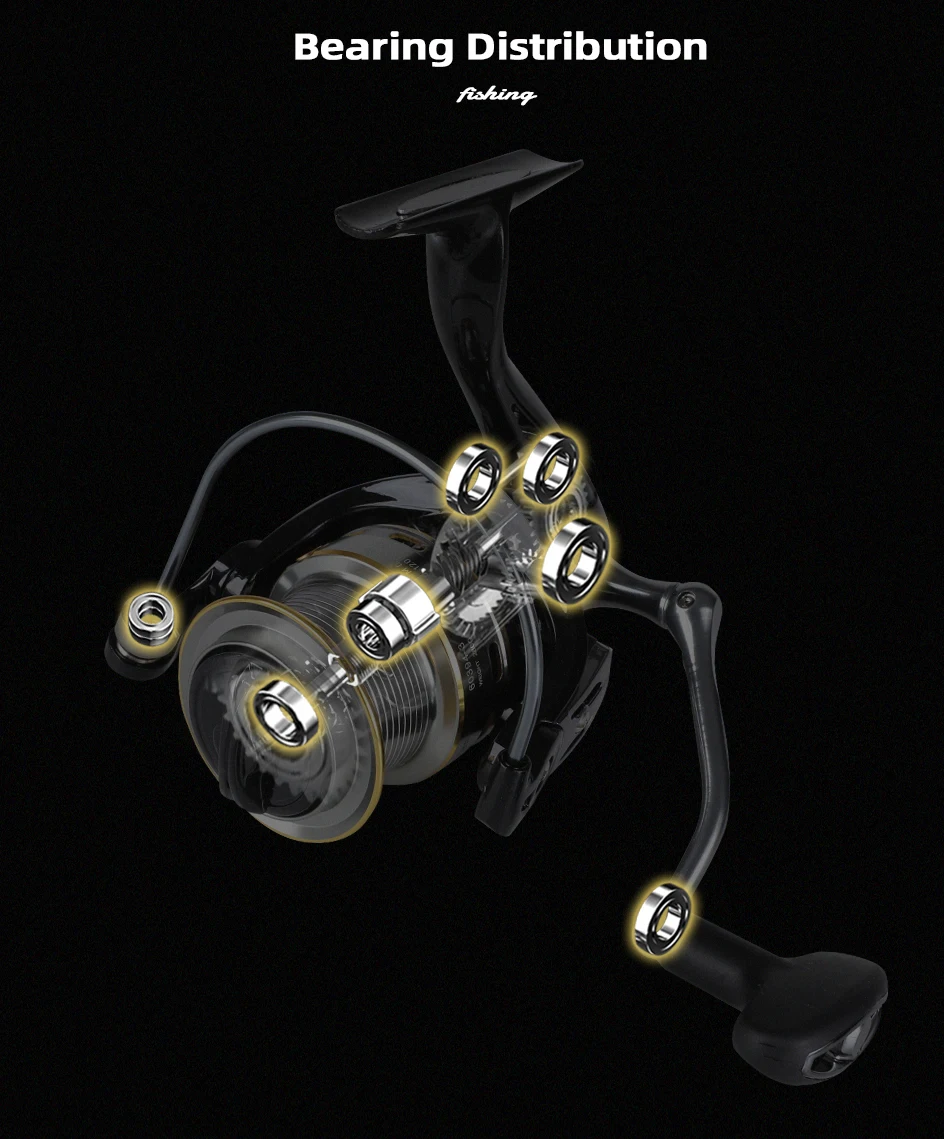 MIFINE-AURORA Powerful Fishing Reel, Spinning Reel 5.2:1/4.7:1, Spare Spool, Saltwater, Freshwater, Carp Fishing, 7 + 1BB