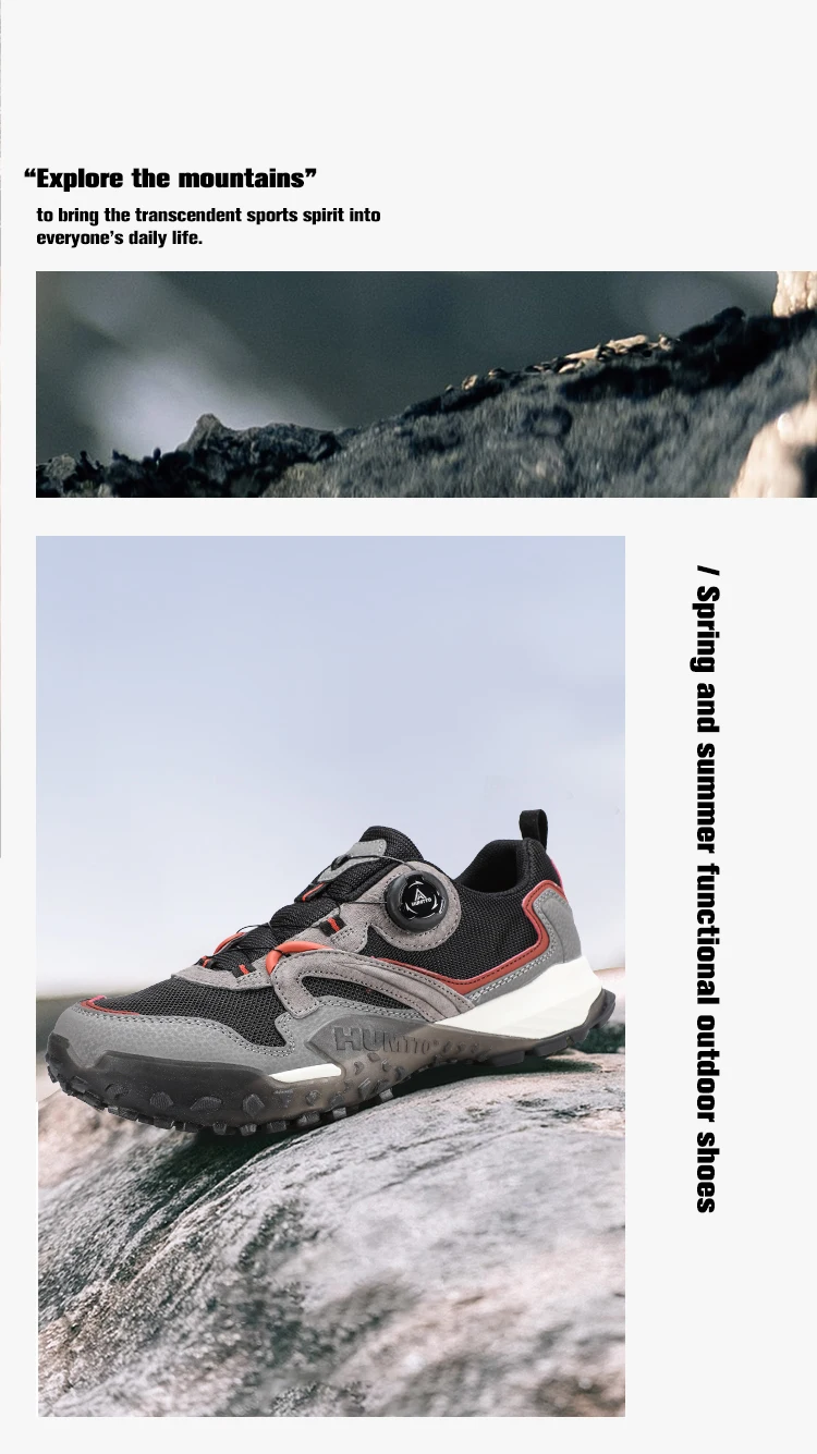 HUMTTO Breathable Shoes for Men Luxury Designer Men's Sneakers Anti-slip Sports Hiking Boots Man 2024 Outdoor Trekking Sneaker