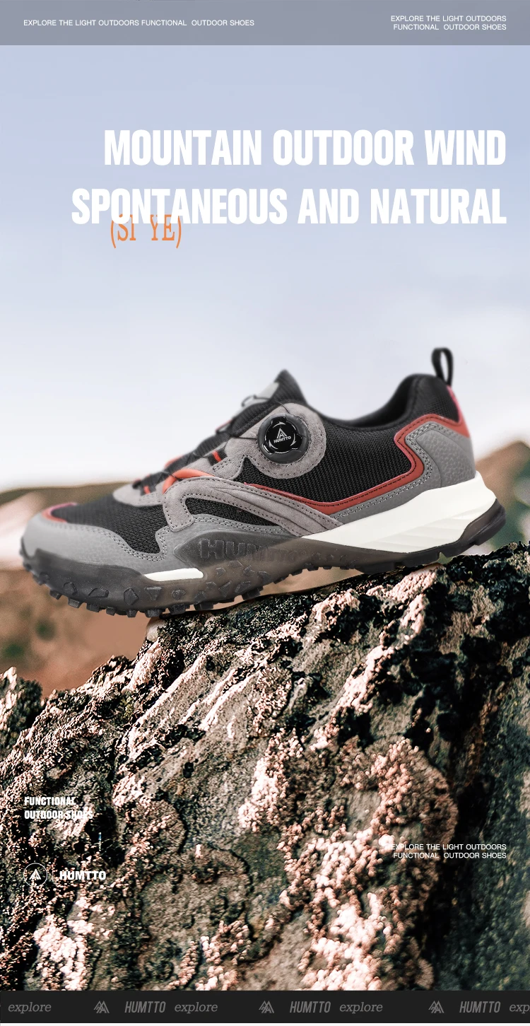 HUMTTO Breathable Shoes for Men Luxury Designer Men's Sneakers Anti-slip Sports Hiking Boots Man 2024 Outdoor Trekking Sneaker