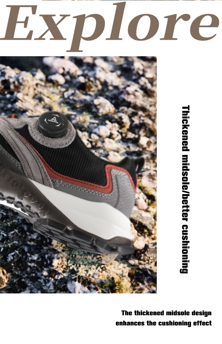 HUMTTO Breathable Shoes for Men Luxury Designer Men's Sneakers Anti-slip Sports Hiking Boots Man 2024 Outdoor Trekking Sneaker