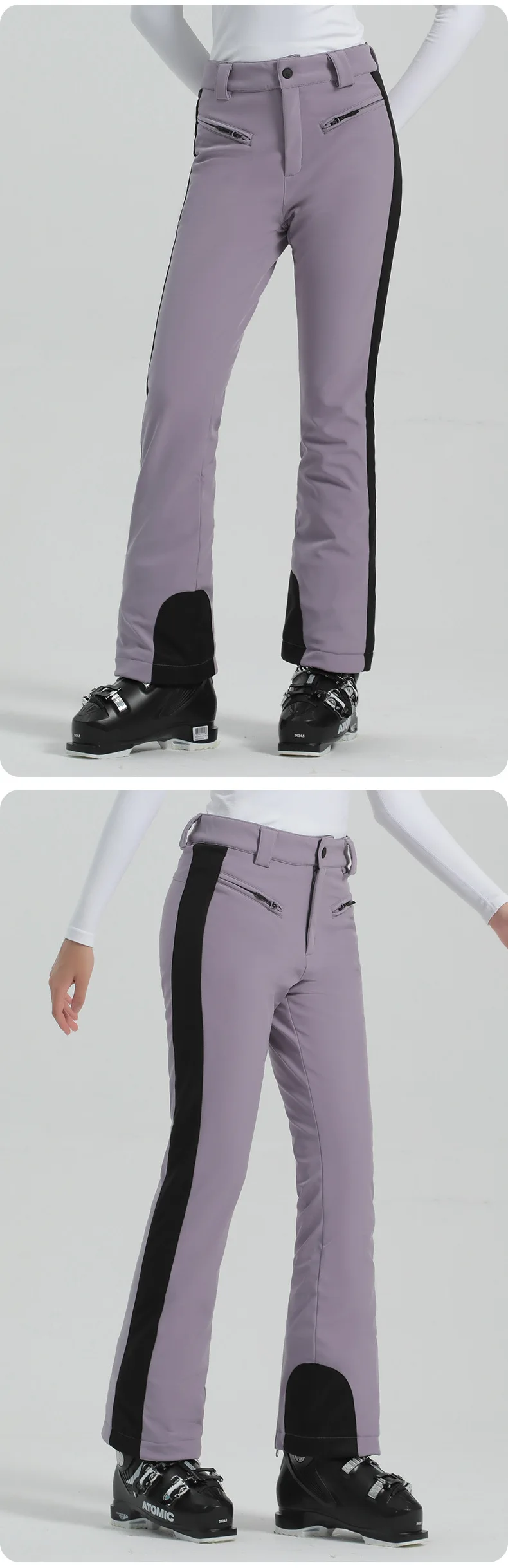 GSOU SNOW Ski Pants for Women Windproof Waterproof Thicken Snow Pants Outdoor Sports Snowboarding, Breathable Strap Trousers