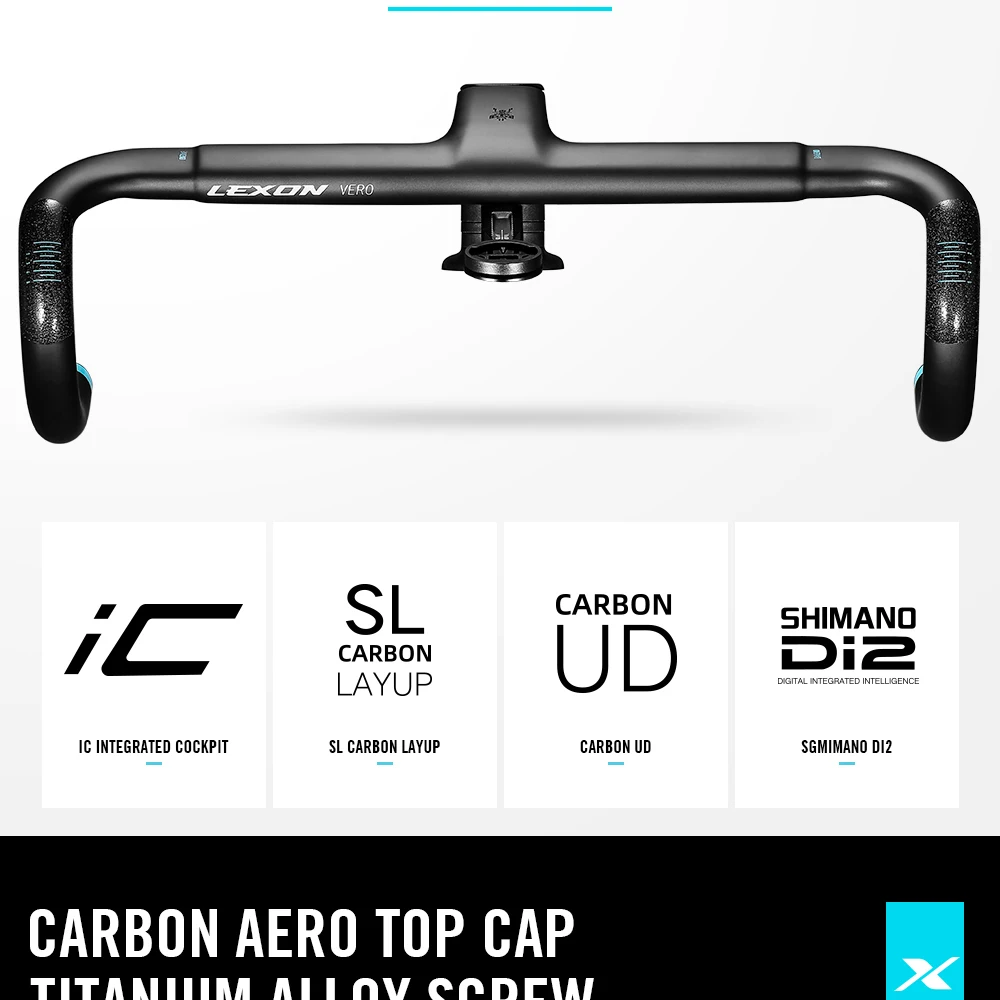 LEXON VERO Full Carbon Road Bike Handlebar Full Inner Cable Urltra-Light Bicycle Racing Handlebars Cycling Product Accessories