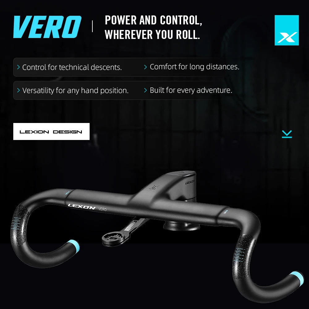 LEXON VERO Full Carbon Road Bike Handlebar Full Inner Cable Urltra-Light Bicycle Racing Handlebars Cycling Product Accessories