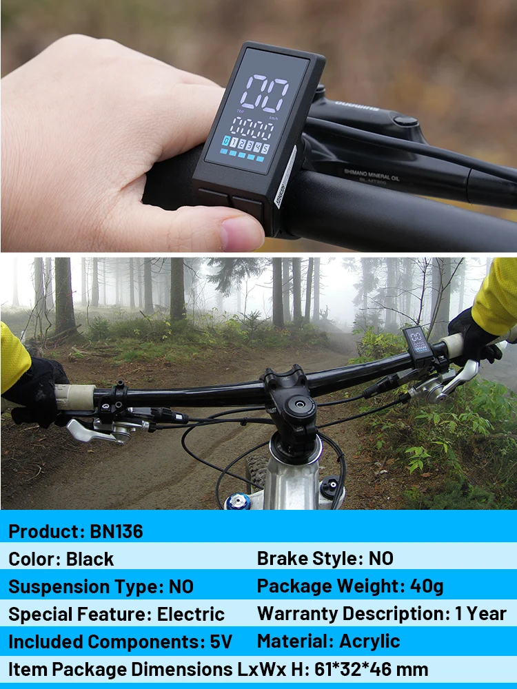 Bafang Display BN136 SW102 LCD Electric Bicycle Intelligent Instrument Display For Bafang Motor BBS01 BBS02 BBSHD