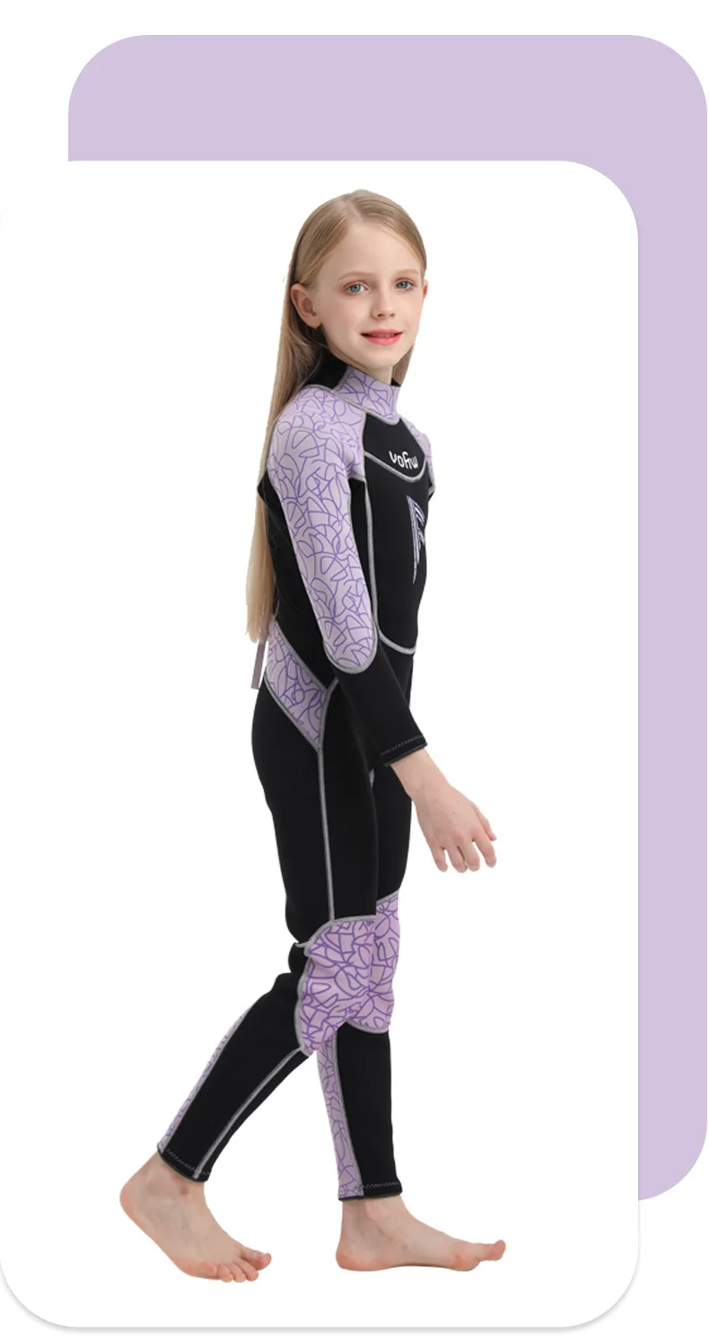 Children's 2mm 3mm Neoprene Wetsuit One-piece Long Sleeve Diving Suit Cold Proof Sunscreen Surfing Swimming Snorkeling Swimsuit