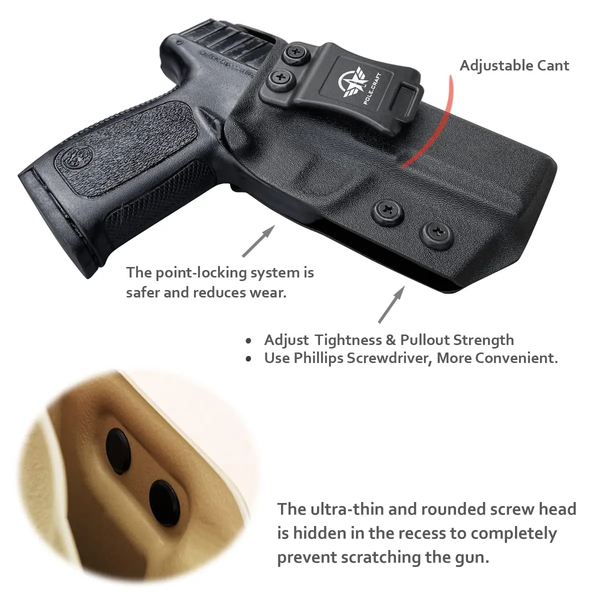 S&W SD9VE SD40VE Holster IWB Kydex Holster Custom Fit:SD9 VE / SD40 VE Pistol - Inside Waistband Concealed Carry
