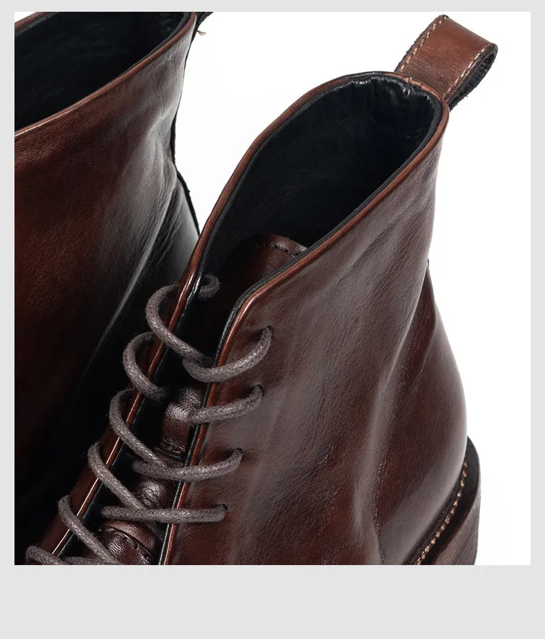 KOWM horsehide Hiking shoes walking boots men Goodyear shoes trendy ankle shoes walking trekking outdoor sneakers casual shoes