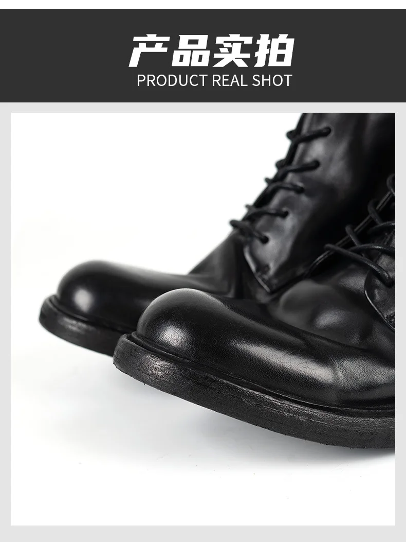 KOWM horsehide Hiking shoes walking boots men Goodyear shoes trendy ankle shoes walking trekking outdoor sneakers casual shoes