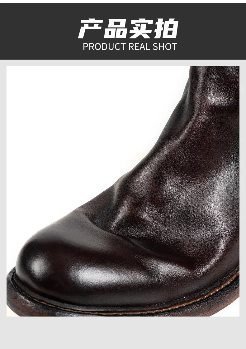 KOWM horsehide Hiking shoes walking boots men Goodyear shoes trendy ankle shoes walking trekking outdoor sneakers casual shoes
