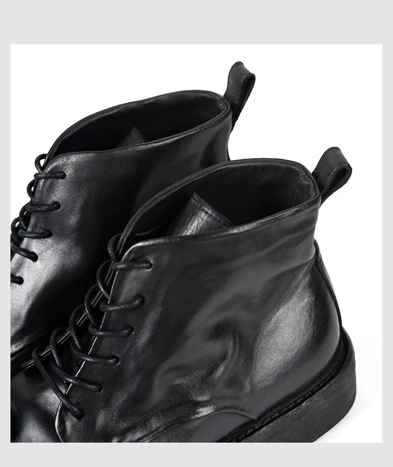 KOWM horsehide Hiking shoes walking boots men Goodyear shoes trendy ankle shoes walking trekking outdoor sneakers casual shoes