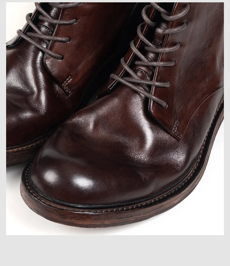 KOWM horsehide Hiking shoes walking boots men Goodyear shoes trendy ankle shoes walking trekking outdoor sneakers casual shoes