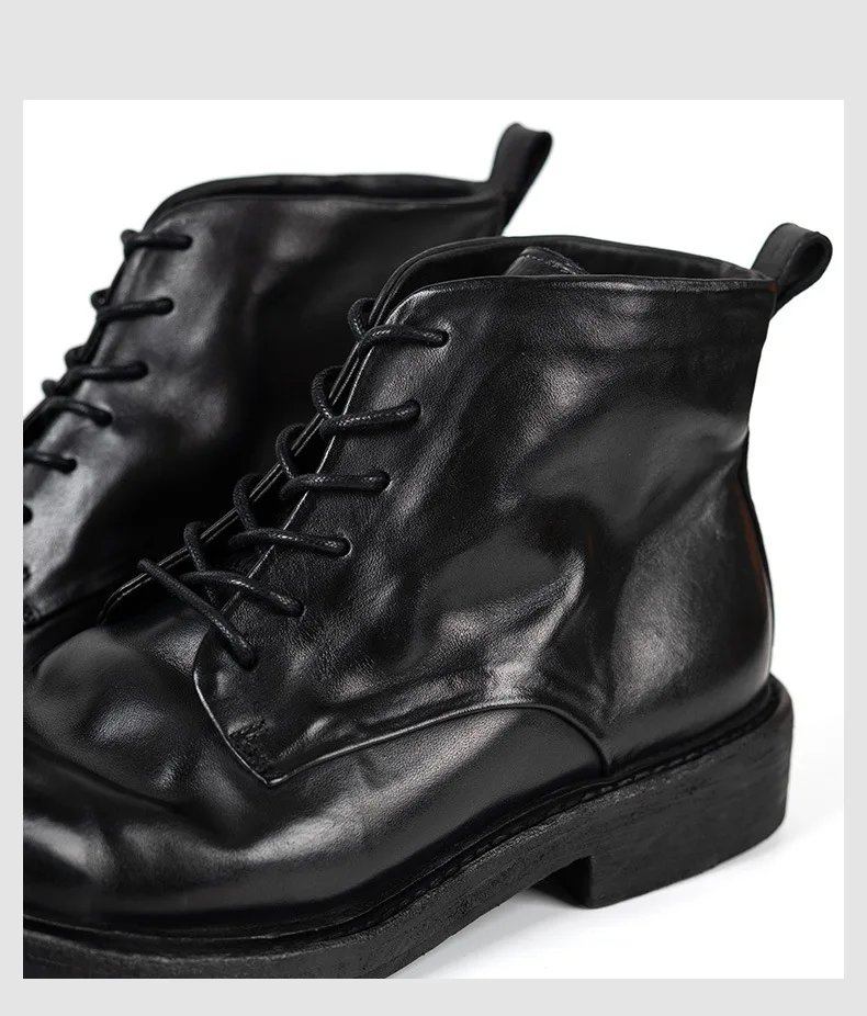 KOWM horsehide Hiking shoes walking boots men Goodyear shoes trendy ankle shoes walking trekking outdoor sneakers casual shoes