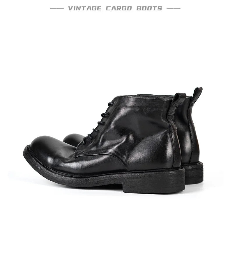 KOWM horsehide Hiking shoes walking boots men Goodyear shoes trendy ankle shoes walking trekking outdoor sneakers casual shoes