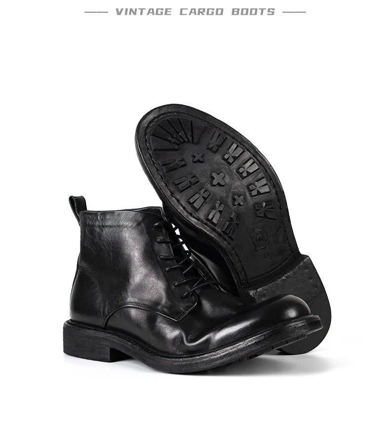 KOWM horsehide Hiking shoes walking boots men Goodyear shoes trendy ankle shoes walking trekking outdoor sneakers casual shoes