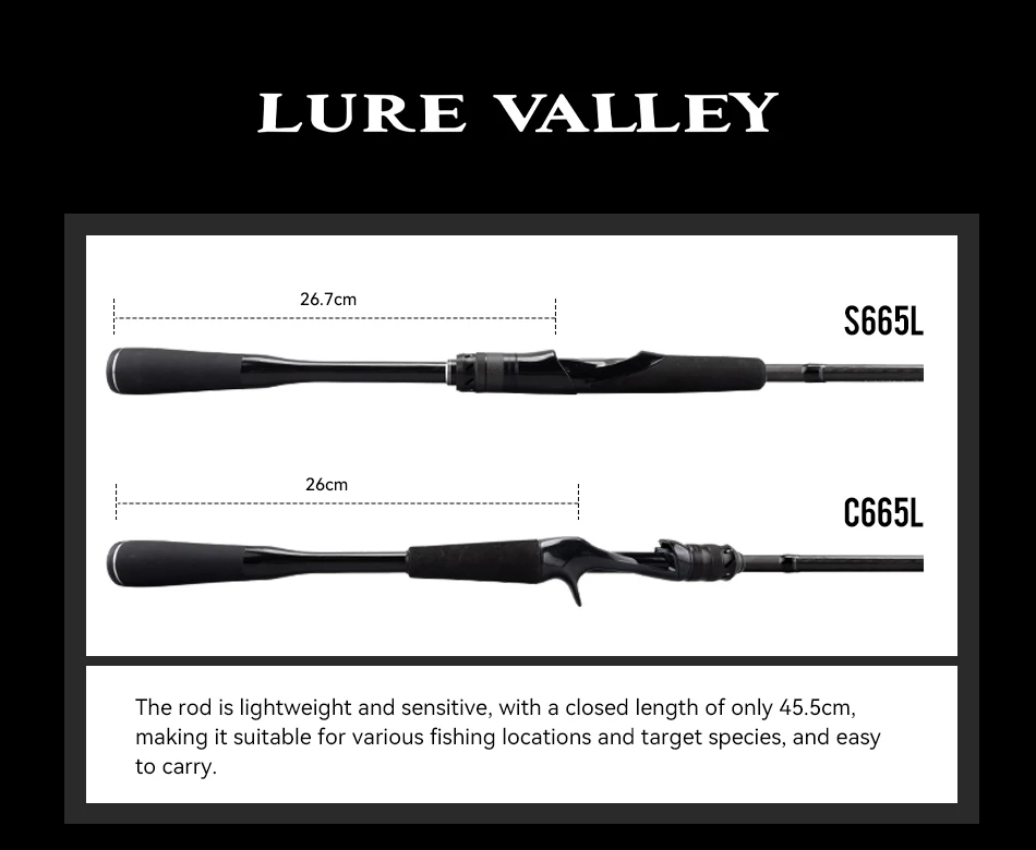 TSURINOYA LURE VALLEY Travel Rod 5 Section Expedition Fishing Rod 1.98m 2.08m 2.28m 2.44m 2.7m FUJI Guide Spinning Casting Rod