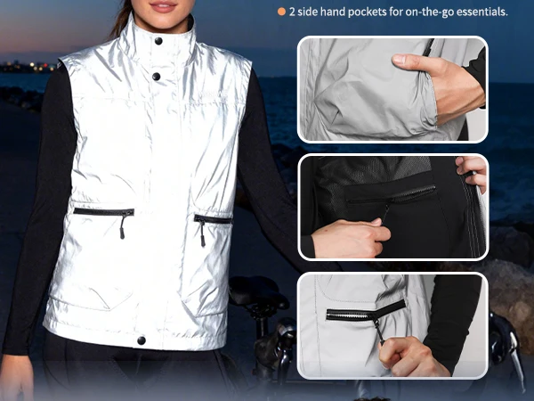 WOSAWE Men's Fully Reflective Jacket Outdoor Lightweight Windbreaker MTB Bike Hooded Rain Jacket Running Fishing Cycling Coat
