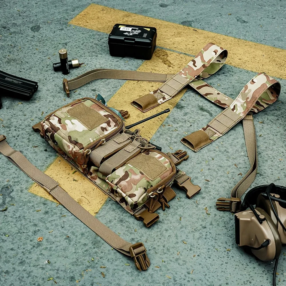 Tactical Vest CS Match Wargame Military Gear Pack Outdoor Camping Nylon Chest Rig Vest Fit Airsoft Hunting Apparel Accessories