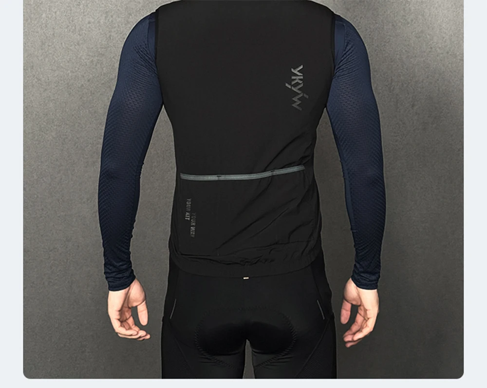 YKYWBIKE Men Cycling Gelit Thermal Fleece Bicycle Windbreaker Sleeveless Bike Vest Windproof Waterproof Cycling