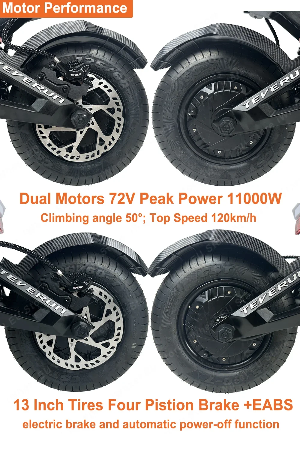 Original Teverun Fighter Supreme 7260R Brake Disc 180mm 7260R 180mm Brake Disc Teverun Fighter Supreme 180mm Brake Disc Part