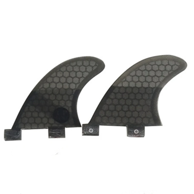 UPSURF-FCS Twin Fins GL Surfboard Fins, Honeycomb, Fiberglass, Double Tabs, Base Rear Fins, Surfing Board Accessories