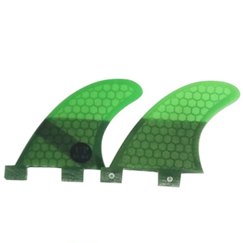 UPSURF-FCS Twin Fins GL Surfboard Fins, Honeycomb, Fiberglass, Double Tabs, Base Rear Fins, Surfing Board Accessories