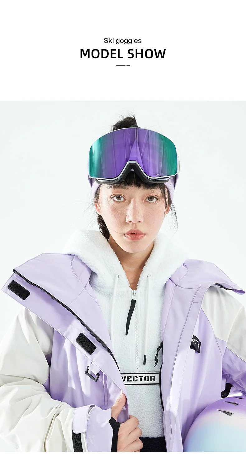 VECTOR Ski Goggles Snowboard Anti-fog and Anti-ultraviolet Poc Men Women Skiing Eyewear UV400 Snow Protection Glasses Double