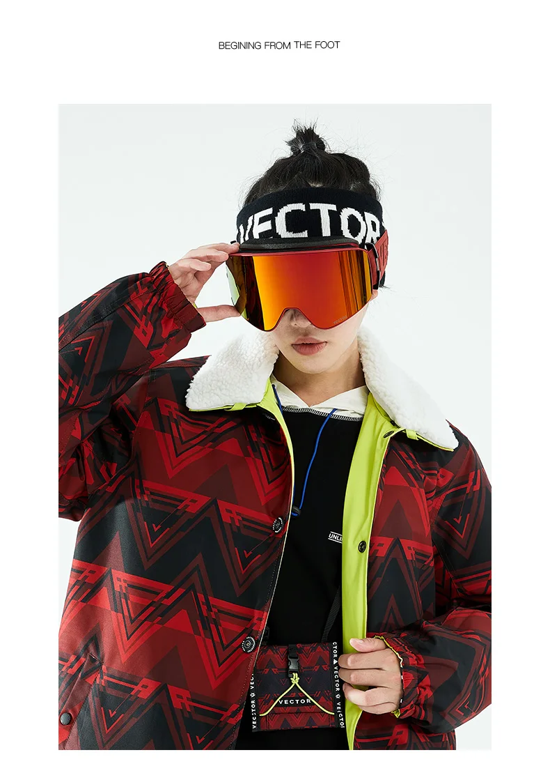 VECTOR Ski Goggles Snowboard Anti-fog and Anti-ultraviolet Poc Men Women Skiing Eyewear UV400 Snow Protection Glasses Double