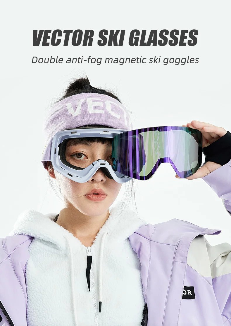 VECTOR Ski Goggles Snowboard Anti-fog and Anti-ultraviolet Poc Men Women Skiing Eyewear UV400 Snow Protection Glasses Double