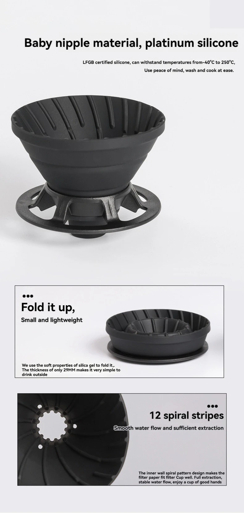 Travel Handmade Coffee Set Outdoor Car Camping Portable Cake Filter Cup Silicone Filter Cup Entry Combination Coffee Maker Sets