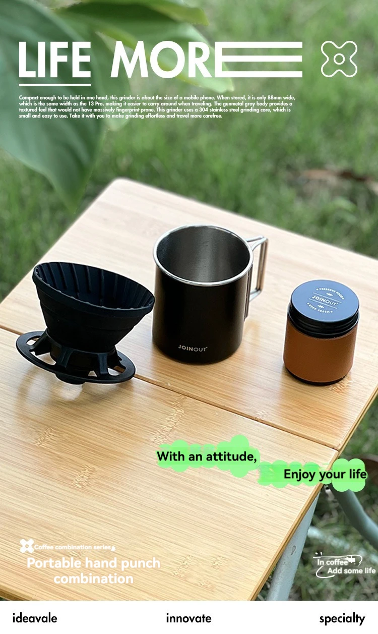 Travel Handmade Coffee Set Outdoor Car Camping Portable Cake Filter Cup Silicone Filter Cup Entry Combination Coffee Maker Sets