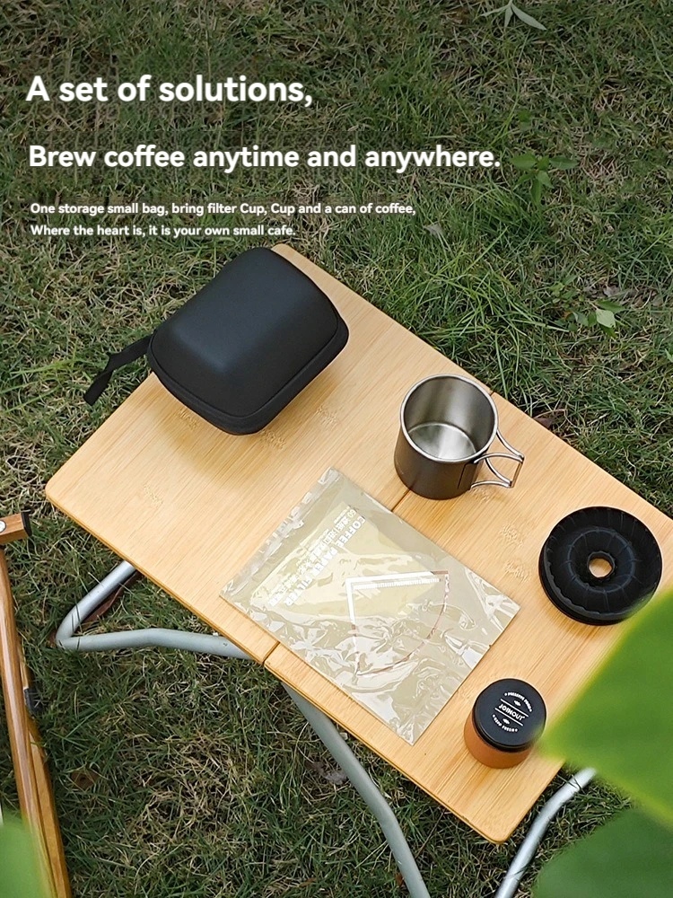 Travel Handmade Coffee Set Outdoor Car Camping Portable Cake Filter Cup Silicone Filter Cup Entry Combination Coffee Maker Sets