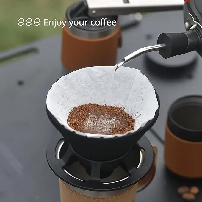 Travel Handmade Coffee Set Outdoor Car Camping Portable Cake Filter Cup Silicone Filter Cup Entry Combination Coffee Maker Sets
