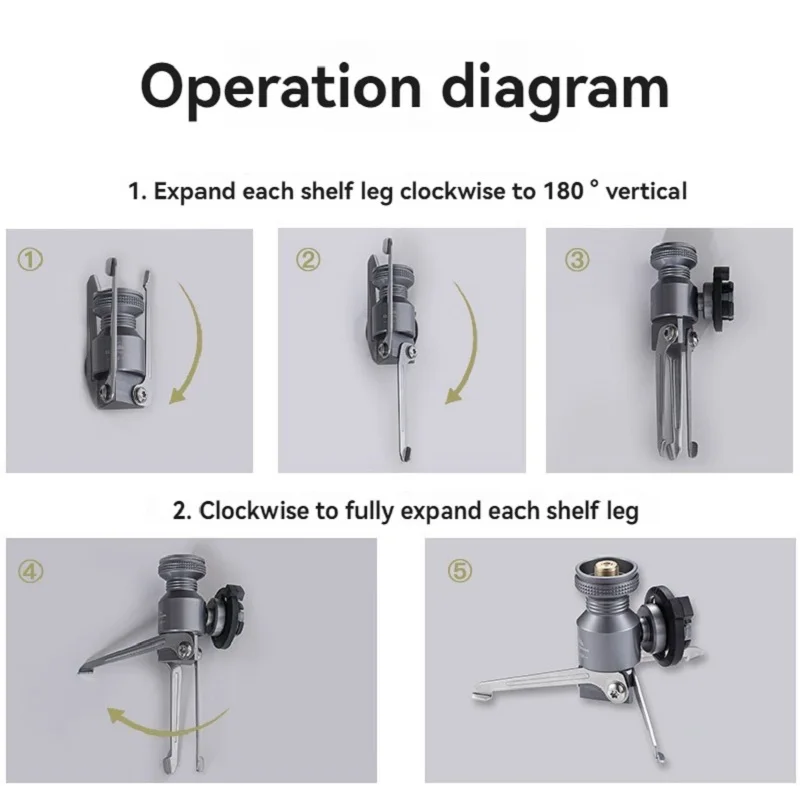 CPAMINGMOON Camping Outdoor Adventure Z23-OD Rocket Furnace Support Three Pin Adapter Flat Gas Furnace Head Bracket