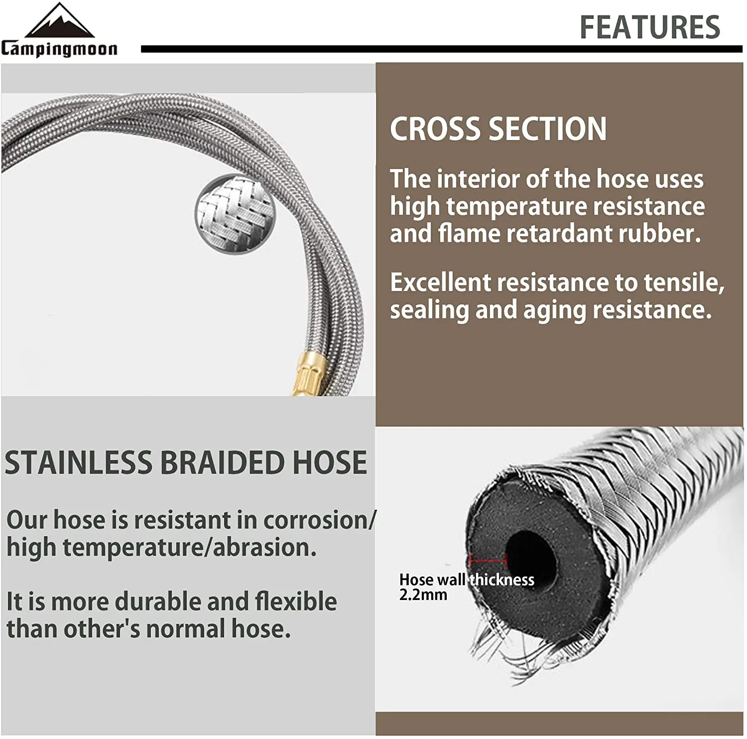 CPAMINGMOON Camping Outdoor Adventure Z23-OD Rocket Furnace Support Three Pin Adapter Flat Gas Furnace Head Bracket