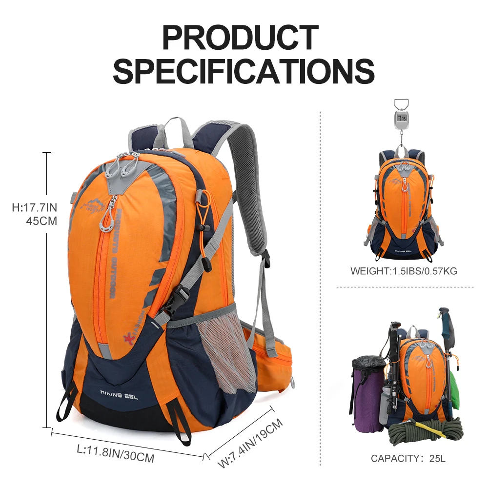 INOXTO 25L Mountaineering Hydrating Backpack Women Cycling Trail Running Backpack Men Marathon Hiking Rucksack 2L Water Bottle