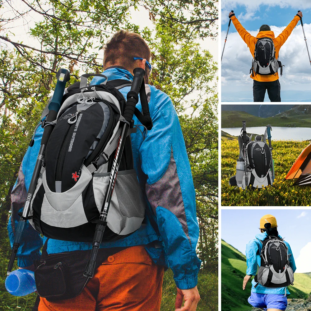 INOXTO 25L Mountaineering Hydrating Backpack Women Cycling Trail Running Backpack Men Marathon Hiking Rucksack 2L Water Bottle