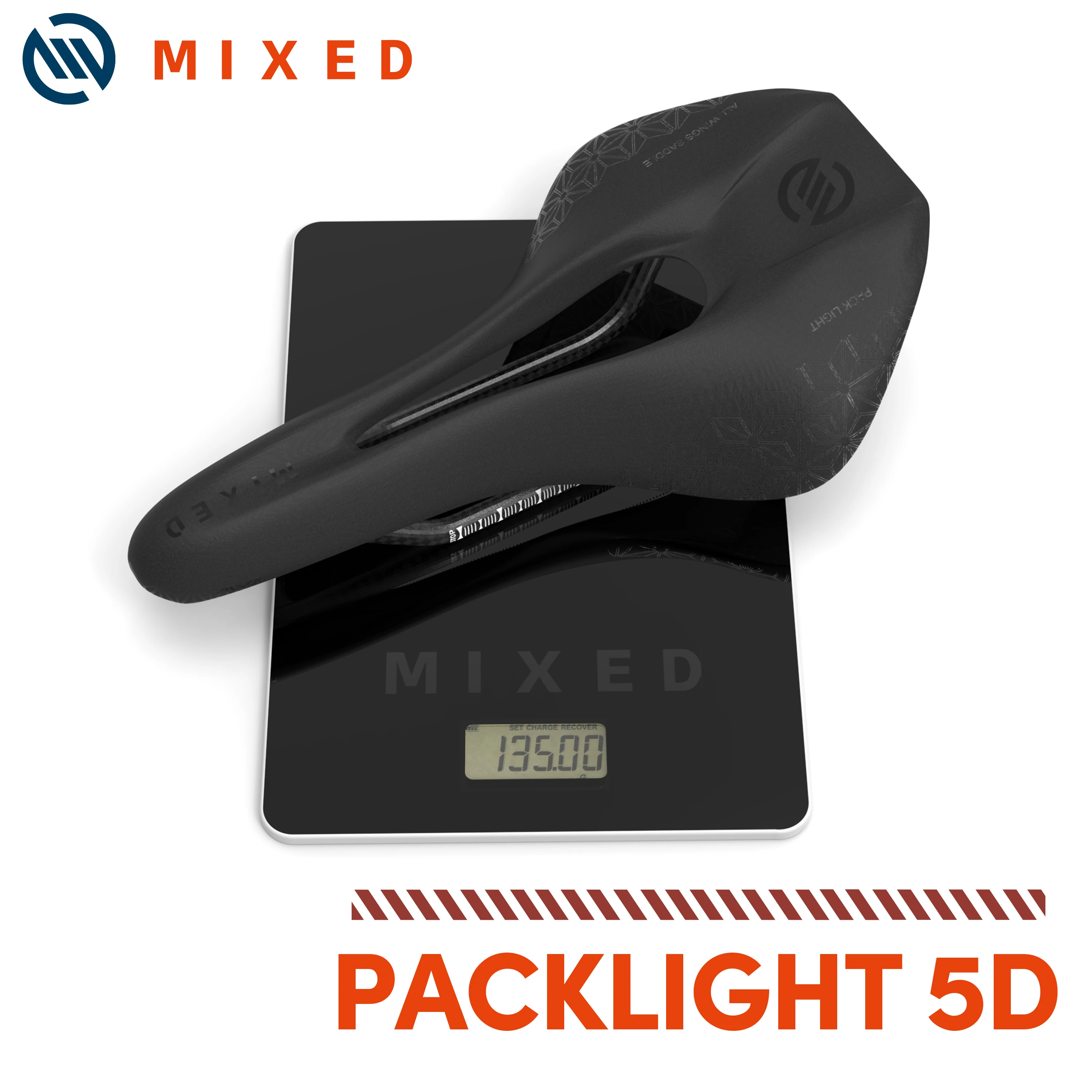 MIXED Full Carbon Fiber 5D Ultra Pack Light Weight Bike Saddle 143mm 135g for Road MTB Mountain Bicycle Carbon Seats