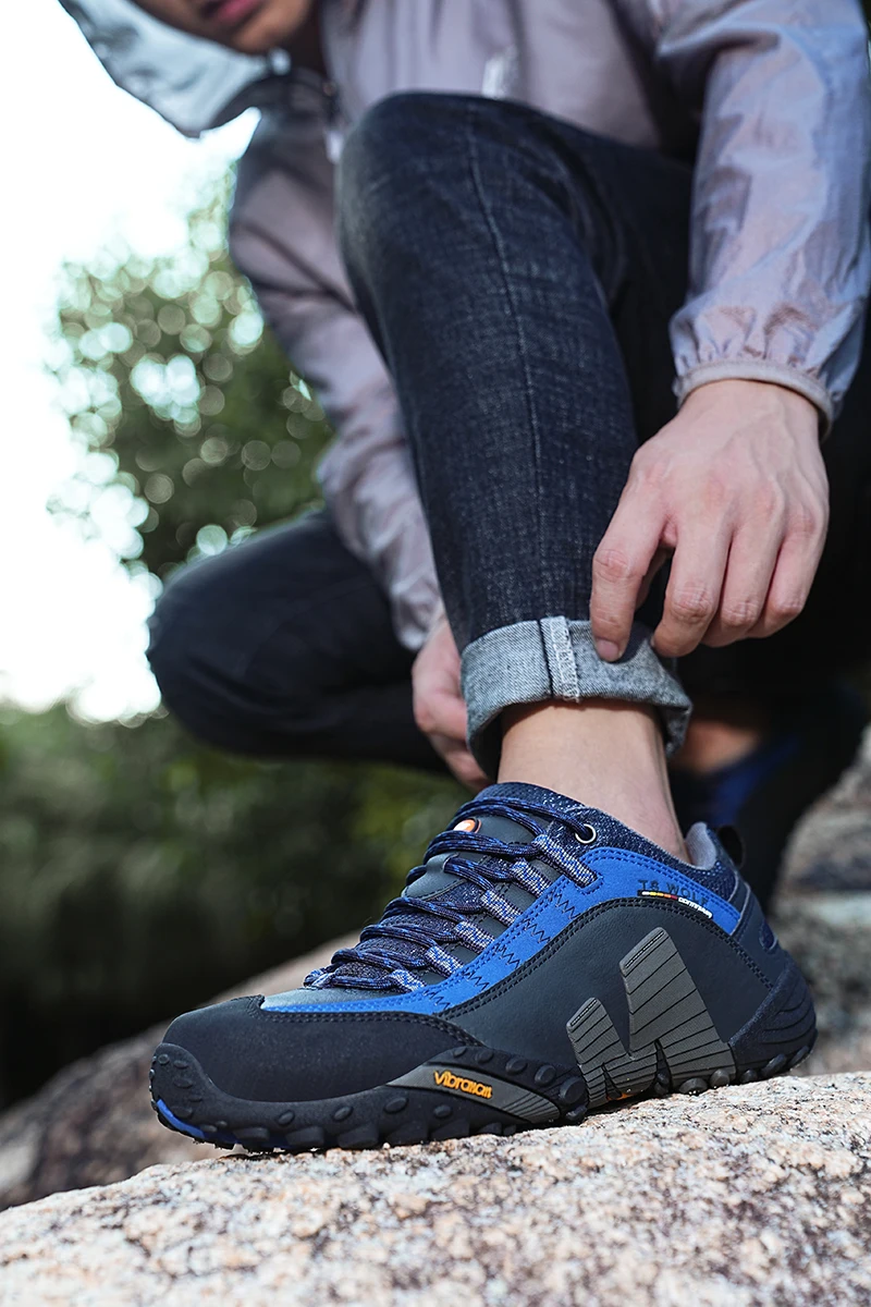 Outdoor Lover Trekking Shoes Men Waterproof Hiking Shoes Mountain Boots Genuine Leather Woodland Hunting Tactical Shoes