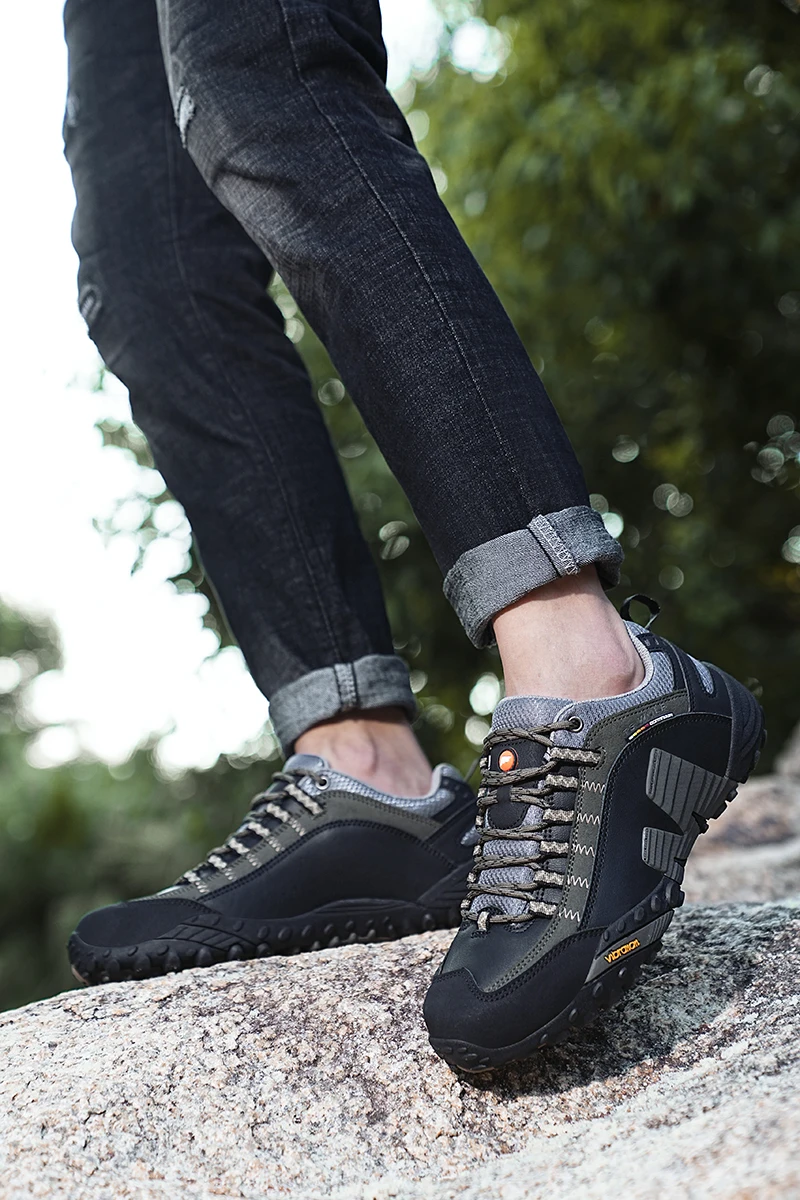 Outdoor Lover Trekking Shoes Men Waterproof Hiking Shoes Mountain Boots Genuine Leather Woodland Hunting Tactical Shoes