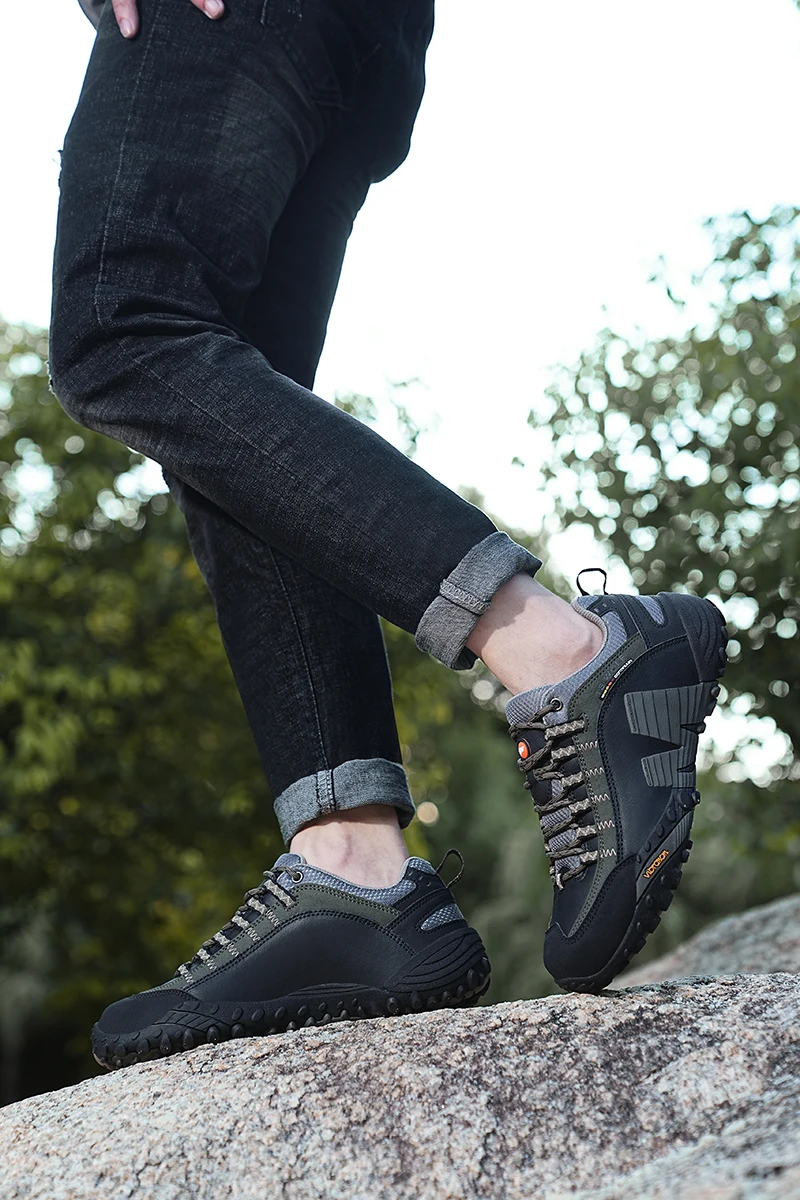 Outdoor Lover Trekking Shoes Men Waterproof Hiking Shoes Mountain Boots Genuine Leather Woodland Hunting Tactical Shoes